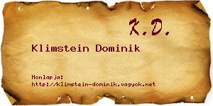 Klimstein Dominik névjegykártya