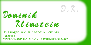 dominik klimstein business card